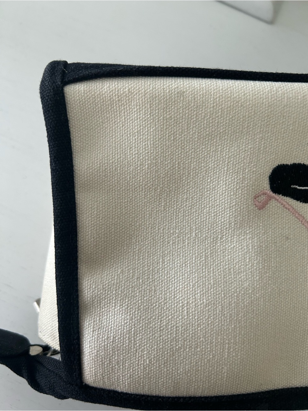 Yoga Girl by The Girls Embroidered 
 Canvas Bag Plus Extra Bag Cream & Black - Picture 16 of 16